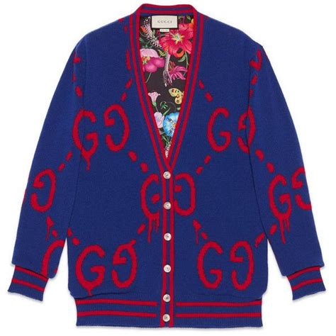 blue gucci cardigan|gucci cardigan for women.